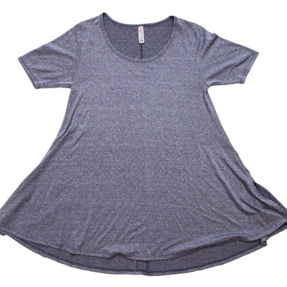LuLaRoe Heathered Blue‎ Perfect T Swing Top sz XXS